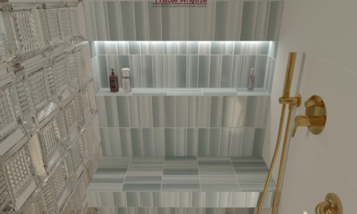 Łazienka z kabiną z luksferów